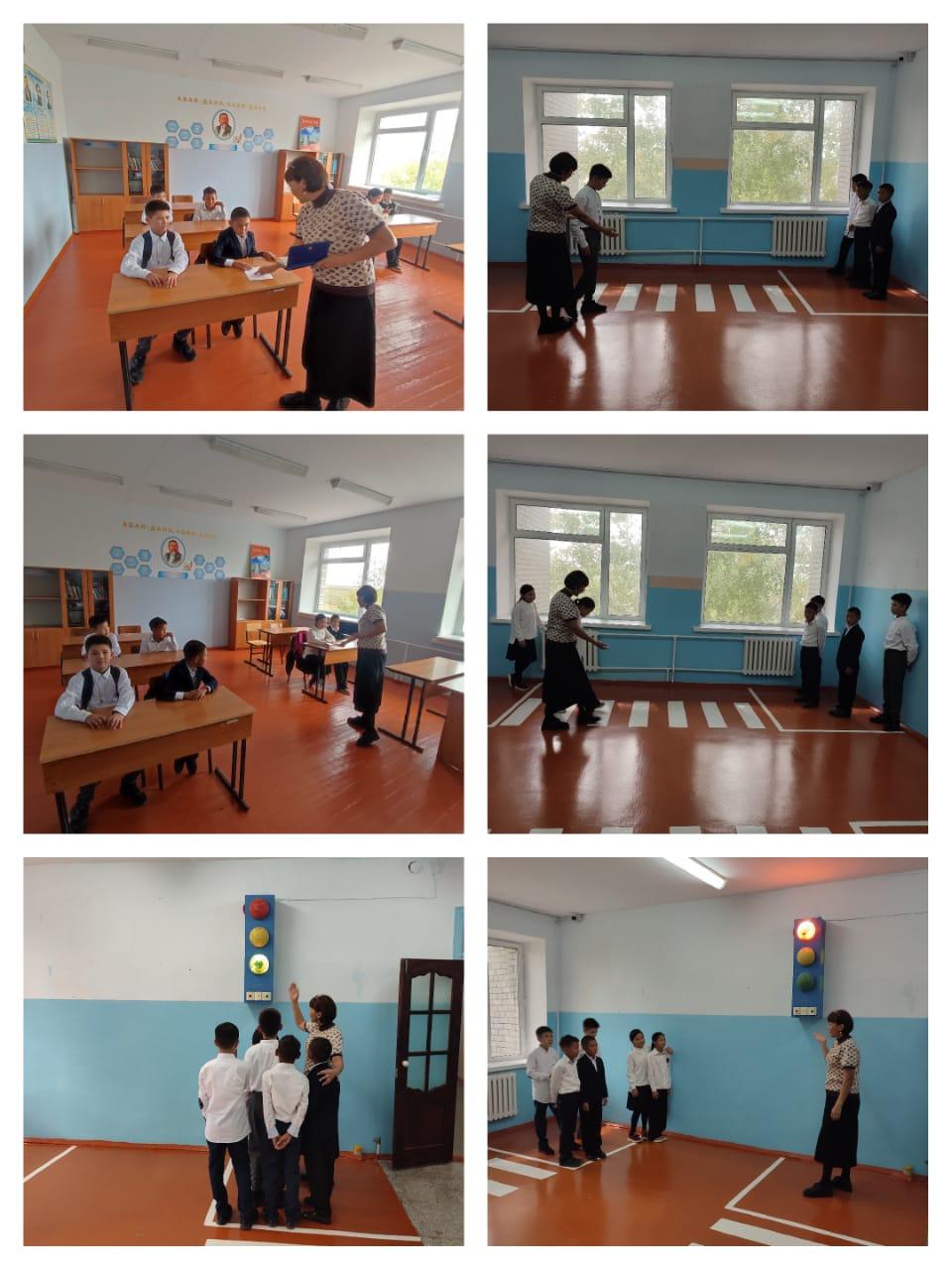 Мектеп оқушыларына қауіпсіздік сабағы аясында жолда жүру ережелері түсіндірілді.